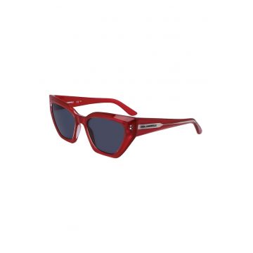 Ochelari de soare cat-eye cu logo - Rosu stins - - Rosu