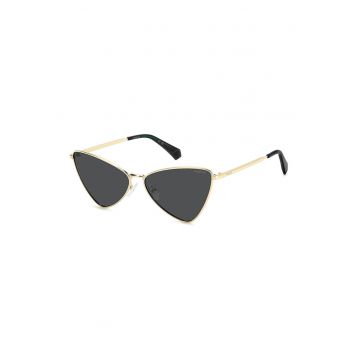 Ochelari de soare cat-eye cu rama din otel inoxidabil - Auriu/Negru