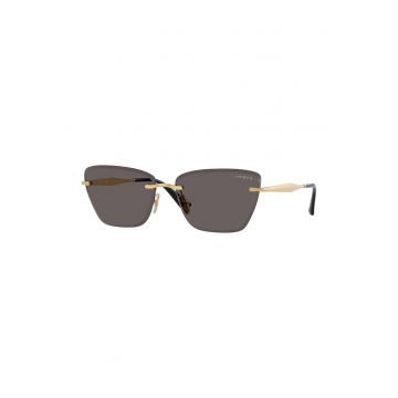 Ochelari de soare cat-eye cu rama metalica - Auriu