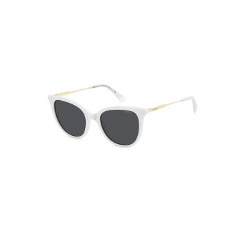 Ochelari de soare cat-eye cu rama metalica - Auriu/Alb murdar