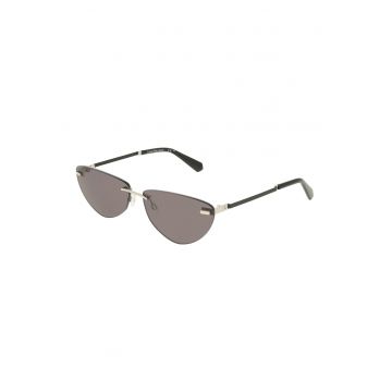 Ochelari de soare cat-eye cu rama metalica - Auriu