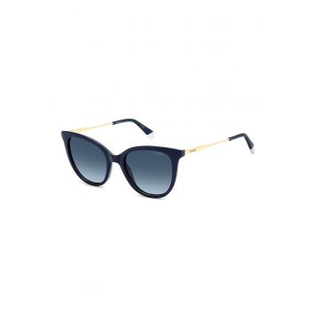 Ochelari de soare cat-eye cu rama metalica - Bleumarin