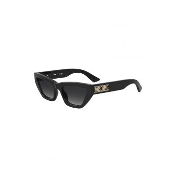Ochelari de soare cat-eye dreptunghiulari cu lentile in degrade - Auriu/Negru