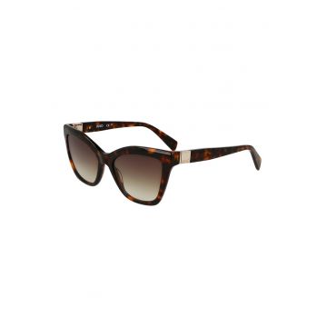 Ochelari de soare cat-eye - Maro inchis/Galben