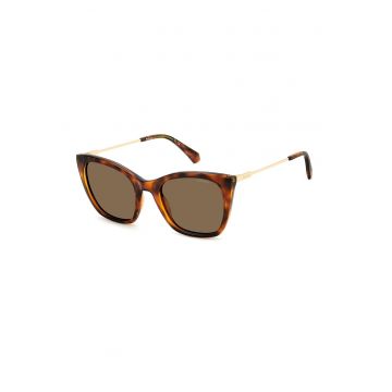 Ochelari de soare cat-eye polarizati - Auriu/Maro