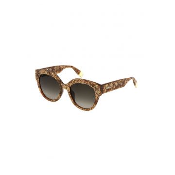 Ochelari de soare dama  SFU813-530V83 - lentile gri/maro degradé Ø53 mm - pod 21 mm - brate 140 mm - UV400 - rama maro