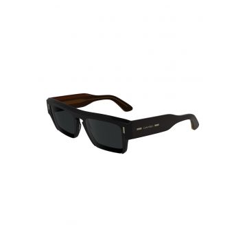 Ochelari de soare dreptunghiulari cu logo - Negru