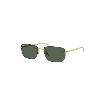 Ochelari de soare dreptunghiulari unisex - Auriu/Auriu rose