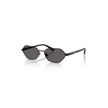 Ochelari de soare hexagonali cu rama metalica - Negru