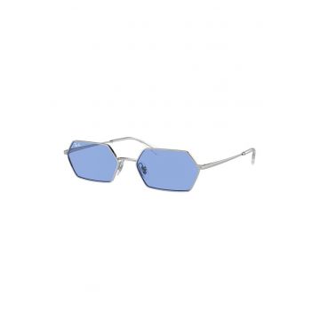 Ochelari de soare hexagonali unisex - Gri deschis/Argintiu