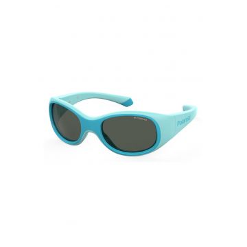 Ochelari de soare ovali cu lentile polarizate - Albastru aquamarin