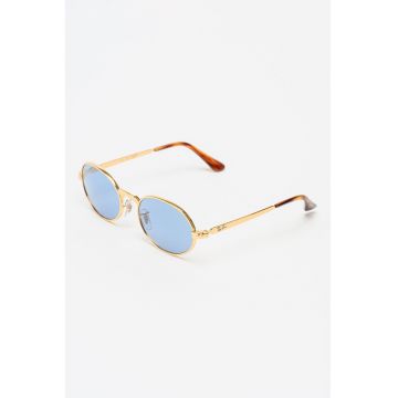 Ochelari de soare ovali unisex cu logo A$AP ROCKY - Auriu/Maro