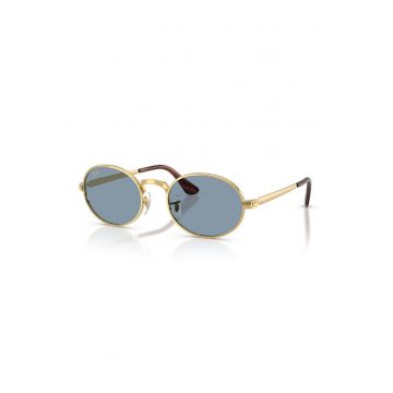 Ochelari de soare ovali unisex cu logo A$AP ROCKY - Auriu/Maro