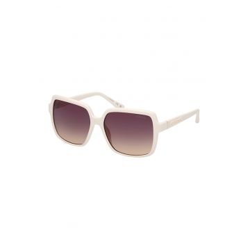 Ochelari de soare patrati cu lentile in degrade - Crem