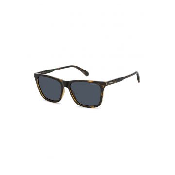 Ochelari de soare patrati cu lentile polarizate - Negru/Maro