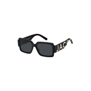 Ochelari de soare patrati cu logo - 49875 - Auriu/Negru