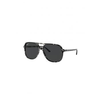 Ochelari de soare patrati unisex cu lentile polarizate Bill - Negru/Gri