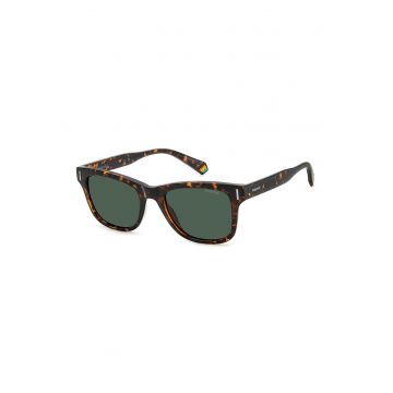 Ochelari de soare patrati unisex cu lentile polarizate - Maro inchis - Portocaliu - Maro inchis/Portocaliu