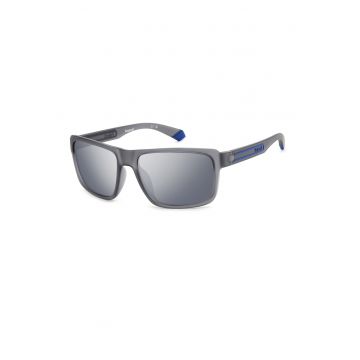 Ochelari de soare polarizati unisex cu lentile oglinda - Gri inchis