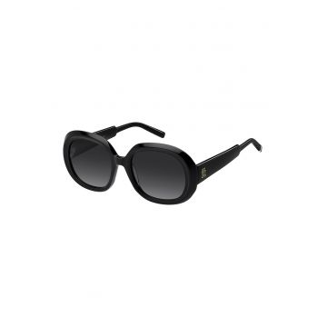 Ochelari de soare rotunzi cu lentile in degrade - Negru