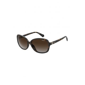 Ochelari de soare rotunzi polarizati - Negru/Maro camel