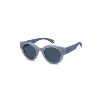 Ochelari de soare rotunzi unisex cu lentile polarizate - Albastru prafuit