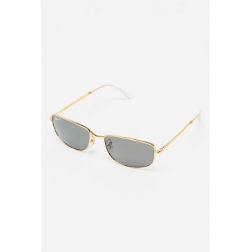 Ochelari de soare unisex cu rama metalica - Auriu/Transparent