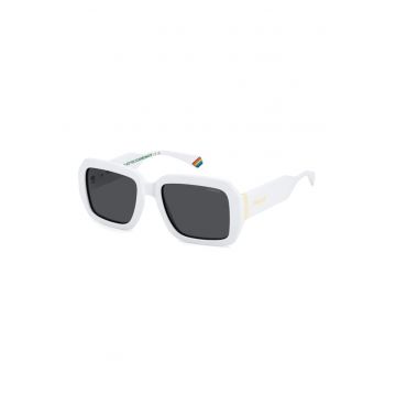 Ochelari de soare unisex polarizati - Alb/Auriu