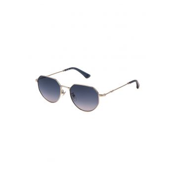 Ochelari de Soare Unisex  SPLN30-520579 - Lentile Policarbonat Ø52 mm - Protectie 100% UV400 - Cadru Metal Auriu - Lentile Gri - Carcasa Inclusa - Filtru Solar Categoria 3