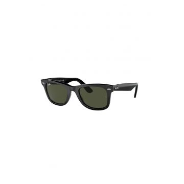 Ochelari de soare wayfarer unisex cu detaliu logo - Negru