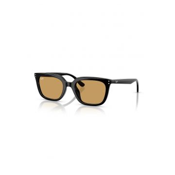 Ochelari de soare wayfarer unisex cu lentile uni - Negru/Negru stins