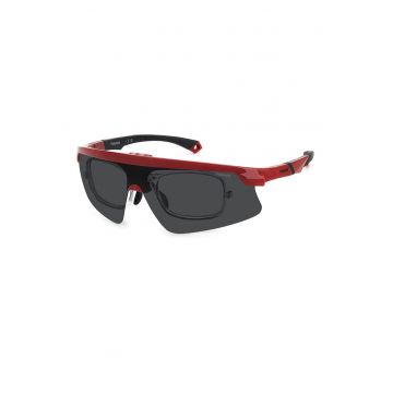 Ochelari de soare wrap cu lentile polarizate - Negru/Rosu vermillion