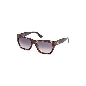 Ochelari de soare wrap cu model - Negru/Maro/Galben pal