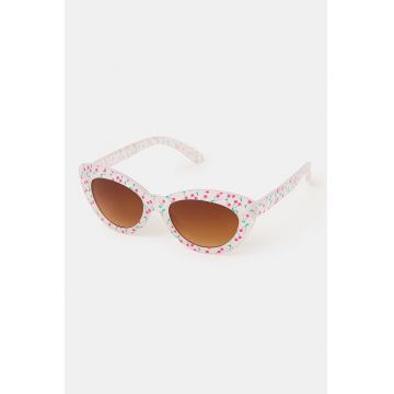 Ochelari de soate cat-eye cu imprimeu cirese - Alb/Rosu cireasa