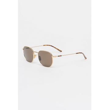 Ochelari de soare aviator cu lentile uni - Auriu/Maro cognac