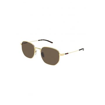 Ochelari de soare aviator cu lentile uni - Auriu/Maro cognac
