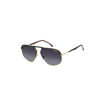 Ochelari de soare aviator cu model in doua tonuri - Auriu/Negru/Gri inchis