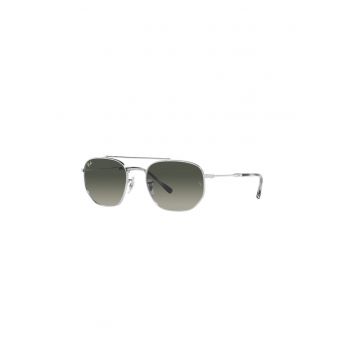 Ochelari de soare aviator unisex cu rama metalica - Negru/Argintiu