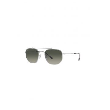 Ochelari de soare aviator unisex cu rama metalica - Negru/Argintiu