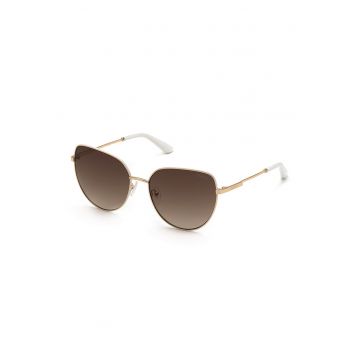 Ochelari de soare butterfly cu lentile in degrade - Alb/Auriu