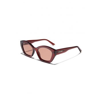 Ochelari de soare butterfly cu rama groasa - Maro cognac