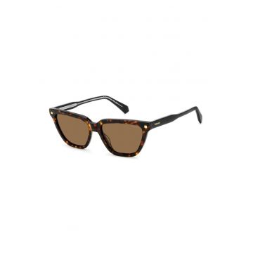 Ochelari de soare cat-eye cu lentile polarizate - Maro/Maro deschis