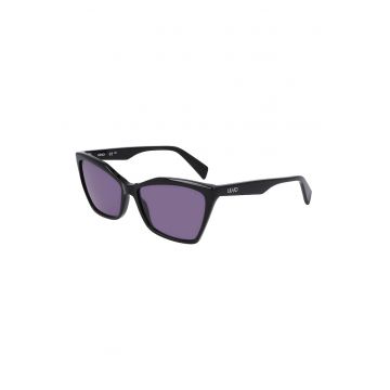 Ochelari de soare cat-eye cu logo - Negru