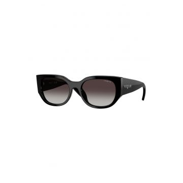 Ochelari de soare cat-eye cu logo - Negru