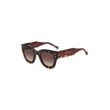 Ochelari de soare cat-eye cu logo - Visiniu/Negru/Portocaliu inchis