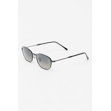 Ochelari de soare cu lentile ovale - Negru/Negru stins