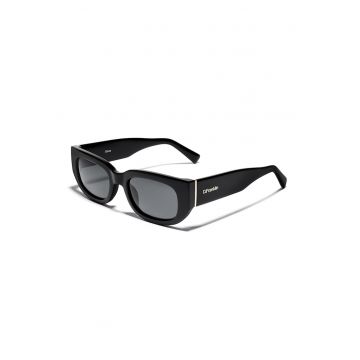 Ochelari de soare dreptunghiulari unisex cu lentile polarizate - Negru