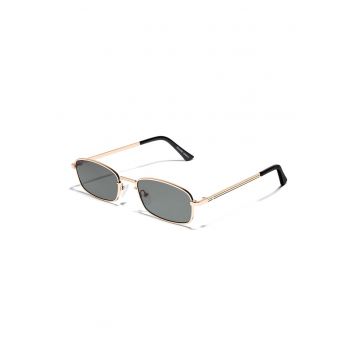 Ochelari de soare dreptunghiulari unisex cu rama metalica - Auriu