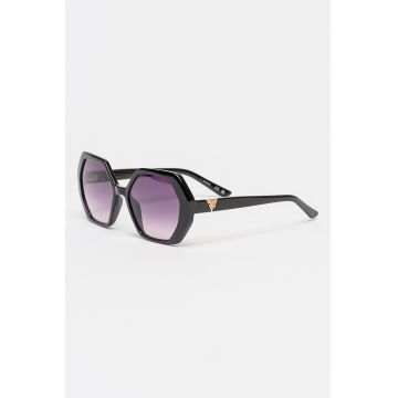 Ochelari de soare hexagonali cu lentile in degrade - Negru