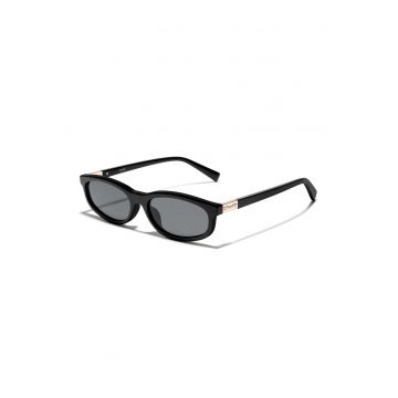 Ochelari de soare ovali cu lentile uni - Auriu/Negru